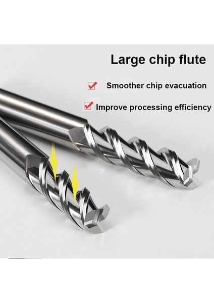 1.0X4DX50L HRC55 End Mills Alüminyum 3 Flüt Cnc Spiral Freze Uçları Demir Dışı Metal Upcut Freze Kesici Karbür Tungsten Çelik Aletler (Yurt Dışından)
