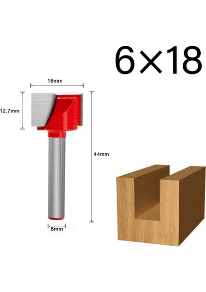 6X18MM 6mm Shank Yüzey Planya Alt Temizleme Ahşap Freze Cnc Kesici Gravür Bıçağı Yönlendirici Bit Ağaç Işleme Aleti 10-32MM (Yurt Dışından)