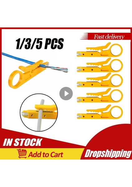 Sarı 5 Adet 1/3/5 Adet Kablo Tel Striptizci Kesici Mini Crimper Pense Taşınabilir Tel Striptizci Bıçak Çok Fonksiyonlu Striptizci Aracı Sıkma Aracı (Yurt Dışından) indirimleri