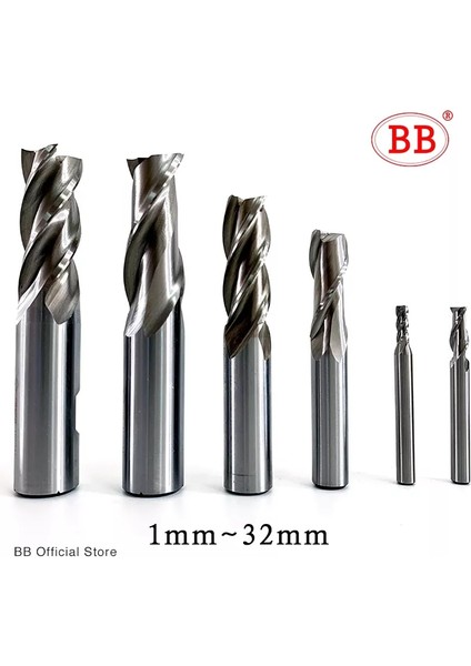 6mm 2 Flüt-Hss Bb Frezeler Yüksek Hassasiyetli Hss Metal Kesici Co8 Kobalt D1-32MM 2 3 4 Flüt Diş Alüminyum Freze Aleti Anahtar Koltuklu Yönlendirici Bit (Yurt Dışından)