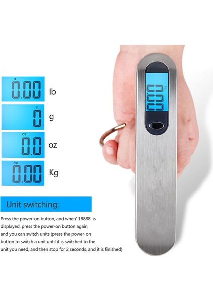 01 LCD Dijital Bagaj Ölçeği 50 kg Taşınabilir Elektronik Tartı Ağırlık Dengesi Bavul Seyahat Çantası Asılı Steelyard Kanca Balıkçı Terazisi (Yurt Dışından) fiyatları