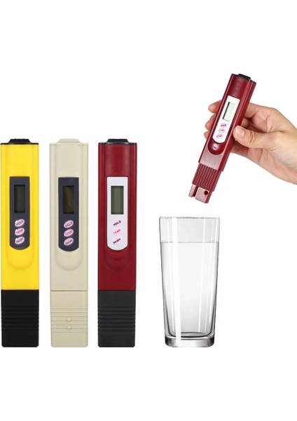 Sarı Tds Su Test Cihazı 0-9990 Ppm LCD Dijital Su Kalitesi Test Ölçer Su Saflığı Kontrol Analizi Sıcaklık Ölçme Araçları (Yurt Dışından)