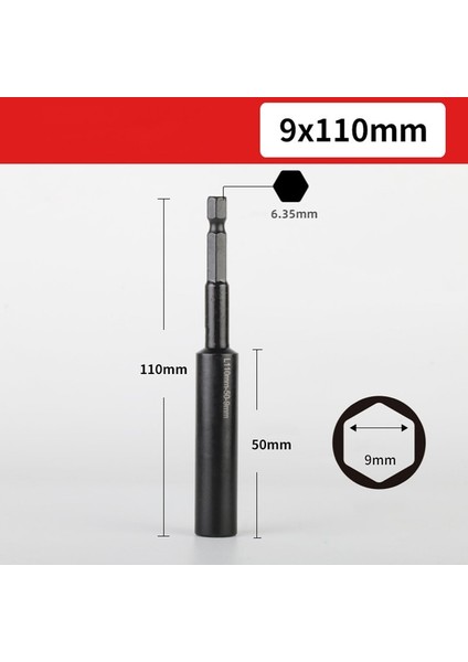 50MM H9 1 Adet 1/4 "altıgen Soket Anahtarı 8-19MM Elektrikli Matkap Soket Başlı Cıvata Somun Sürücü Bit Darbeli Matkap Uçları Adaptörü Tornavida Uçları (Yurt Dışından)