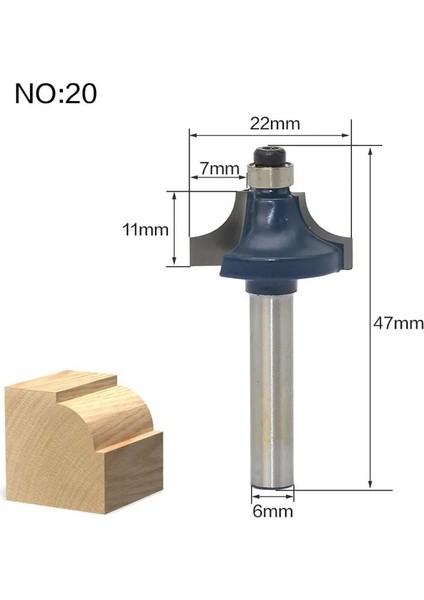 NO20 1 Adet 6mm Shank Ahşap Freze Ucu Düz Uç Freze Düzeltici Temizleme Gömme Trim Köşe Yuvarlak Koy Kutusu Uçları Araçları Freze Kesici (Yurt Dışından)