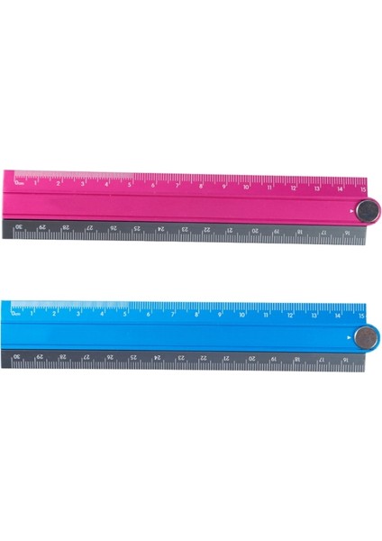 Mavi Alüminyum Alaşımlı Katlanabilir 15CM-30CM Cetvel Çocuklar Için Basit Katlanır Metal Kırtasiye (Yurt Dışından)