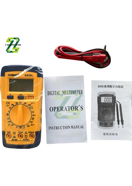 Sarı 1 A830L LCD Dijital Multimetre Ac Dc Gerilim Diyot Frekans Multitester Akım Test Cihazı Buzzer Fonksiyonlu Aydınlık Ekran (Yurt Dışından)