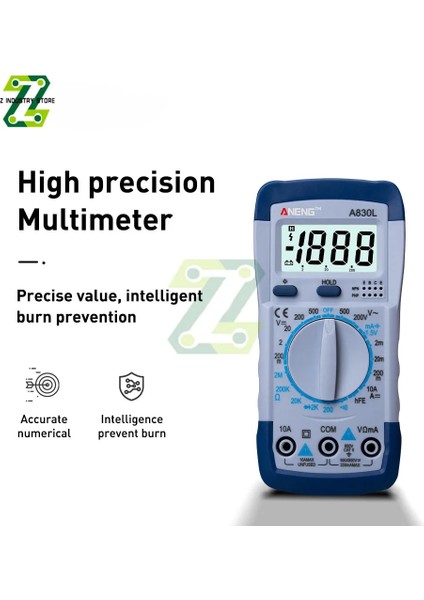 Sarı 1 A830L LCD Dijital Multimetre Ac Dc Gerilim Diyot Frekans Multitester Akım Test Cihazı Buzzer Fonksiyonlu Aydınlık Ekran (Yurt Dışından)
