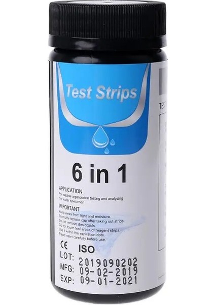 Beyaz 100 Şerit Su Test Kağıdı 6in1 Ph Alkalinite Nitrit Klor Sertliği Havuz, Akvaryum Suyu Için 6in1 Test Şeritleri (Yurt Dışından) indirimleri