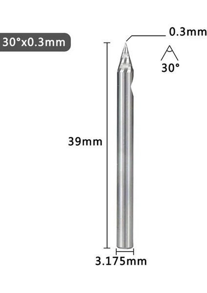30D 0 3 1 Adet 3.175MM Shank V Şekli Uç Uç Freze Oyma Kesici 20/30/45/60 Derece Freze Kesicisi Ucu Karbür 3D Gravür Bit Araçları (Yurt Dışından)