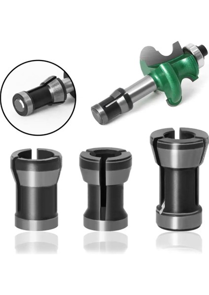 02 Ayna 8mm 1/3 Adet Kırpma Oyma Makinesi Pens Aynaları Kalıp Öğütücü Yönlendirici 6/6.35/8mm Bit Şaft Adaptörü Tutar Çardak Sapları Araçları (Yurt Dışından)