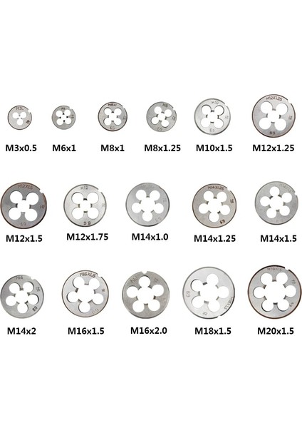 M6X0.5 Alaşımlı Çelik 1 Adet Sağ Metrik Dişli Kalıp M1 M2 M3 M4 M5 M6 M7 M8 M9 M10 M11 M12 M14 M15 M16 Metal Diş Açma Aracı Yuvarlak Kalıp (Yurt Dışından)
