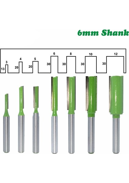 6X14X30MM 1 Adet 6mm Shank Düz Bit Tungsten Karbür Çelik Tek Çift Flüt Yönlendirici Bit Ahşap Freze Kesicisi Ahşap Ağaç Işleme Araçları (Yurt Dışından)