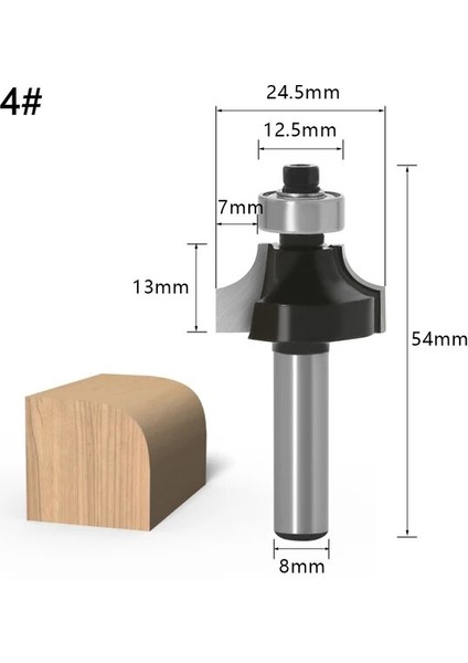 No4 1 Adet 8mm Shank Ahşap Freze Ucu Düz Uç Freze Düzeltici Temizleme Gömme Trim Köşe Yuvarlak Koy Kutusu Uçları Araçları Freze Kesici (Yurt Dışından)