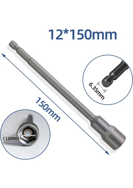 12MM 1 Adet Lokma Anahtar 150MM Uzun 6MM-19MM Altıgen Somun Sürücü Matkap Ucu Lokma Anahtar Uzatma Kol Araba Makineleri Tamir Aracı (Yurt Dışından)
