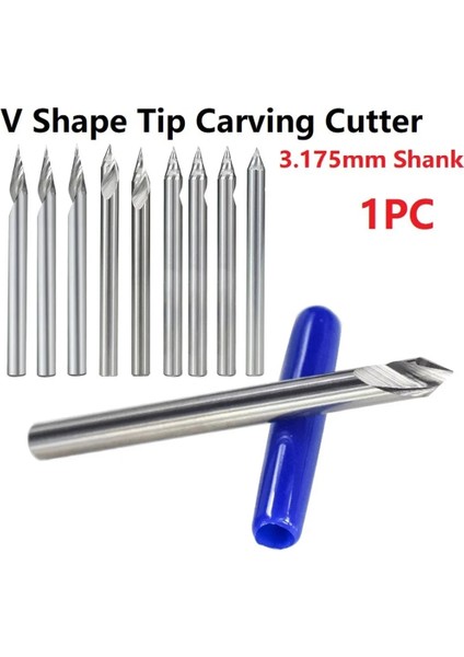 30D 0 3 1 Adet 3.175MM Shank V Şekli Uç Uç Freze Oyma Kesici 20/30/45/60 Derece Freze Kesicisi Ucu Karbür 3D Gravür Bit Araçları (Yurt Dışından)