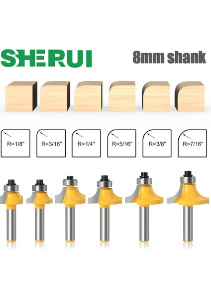 8X25.4 1 Adet 8mm Köşe Yuvarlak Yönlendirici Bit Ahşap Ağaç Işleme Aleti Için Rulman ile Tungsten Karbür Freze Kesicisi (Yurt Dışından)