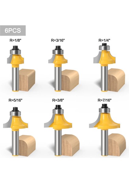 8X25.4 1 Adet 8mm Köşe Yuvarlak Yönlendirici Bit Ahşap Ağaç Işleme Aleti Için Rulman ile Tungsten Karbür Freze Kesicisi (Yurt Dışından)