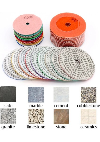 3000 1 Adet Elmas Parlatma Pedleri 4 Inç Islak/kuru Granit Taş Beton Mermer Parlatma Kullanımı Taşlama Diskleri Seti (Yurt Dışından) fiyatları