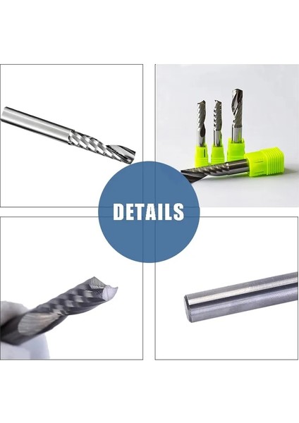 3.175X8 1 Adet Tek Flüt Spiral Kesici Cnc End Mill Karbür Yönlendirici Bit Akrilik Pvc Mdf Freze Kesicisi Aaa Kalite (Yurt Dışından)