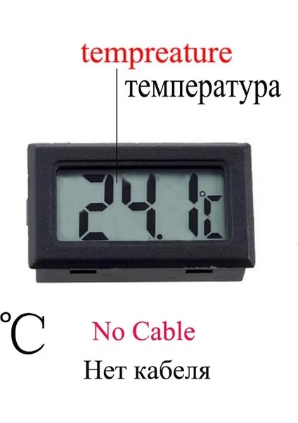 Telsiz Siyah Mini Dijital Nem Ölçer Termometre Higrometre Sensör Ölçer LCD Sıcaklık Buzdolabı Akvaryum Izleme Ekranı Kapalı (Yurt Dışından)