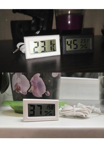 Telsiz Siyah Mini Dijital Nem Ölçer Termometre Higrometre Sensör Ölçer LCD Sıcaklık Buzdolabı Akvaryum Izleme Ekranı Kapalı (Yurt Dışından) modelleri