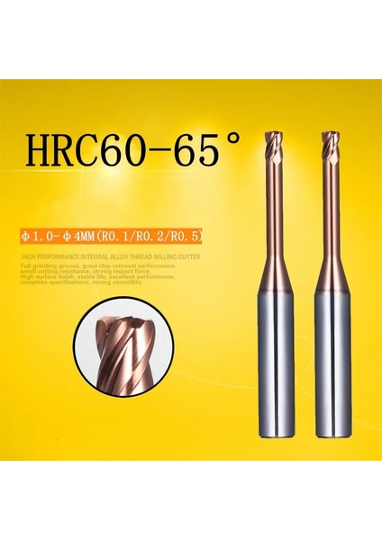 2R0.1X4DX50L-L10 HRC58 -4f Cnc 4 Kanallı Yuvarlama Uçlu Değirmen Yüzey Tabanlı Derin Oluk Kesici Düz Uçlu Frezeler Uzun Boyunlu Derin Oluk Karbür Frezeleme Kesici (Yurt Dışından)