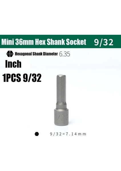 1 Adet 9 32 4MM-13MM 5/32-1/2 36MM Mini Darbe Altıgen Soket Hex Shank Vida Somun Anahtarı Metrik Inç Elektrikli Tornavida Matkap Ucu Adaptör Aracı (Yurt Dışından)