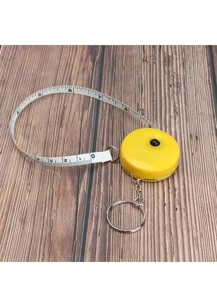Sarı Pratik Şeker Renk Anahtarlık Mezura 1.5 Metre Miktar Giyim Boyutu Mezura Küçük Mezura (Yurt Dışından)