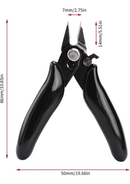 Siyah Elektronik Pense Yan Dilimleme Makası Çelik Dıy Mini Çapraz Pense Takı Teli Kablo Dilimleme Manuel Yuvarlak Pense Kesici (Yurt Dışından)