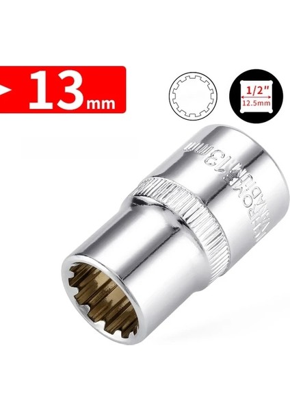 13MM 1/2 "inç 12.5mm Kare Sürücü Soket Bit Cırcır Anahtarı Soket Güç Aracı Torx Yıldız Bit Oto Tamir El Aletleri (Yurt Dışından)