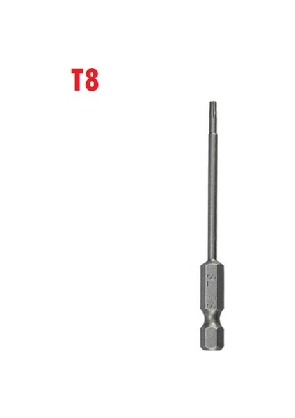 T8 Torx Tornavida Bit Manyetik Kafa Tornavida SETI/T7/T8/T9/T10/T15/T20/T25/T27/T30/T40 75MM Ekstra Uzun Elektrikli Alet Parçaları (Yurt Dışından)