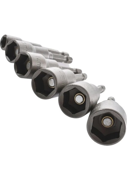 7mm Soket Adaptör Soket Seti Darbeli Sürücü Sürücüleri Somun 1/4" Altıgen Matkap Soket Tornavida Manyetik Elektrikli Matkaplar 6MM-19MM Somun Ucu (Yurt Dışından)