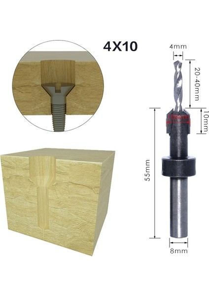 8mmshank 4MMX8MM 1 Adet 8mm 10MM Shank Hss Ağaç Işleme Havşa Yönlendirici Bit Seti Vida Extractor Remon Yıkım Ahşap Freze Kesicisi (Yurt Dışından)
