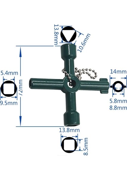 Stil 4 Çapraz Üçgen Anahtar Tren Elektrikli Asansör Kabini Vana Alaşımlı Üçgen/kare (Yurt Dışından)