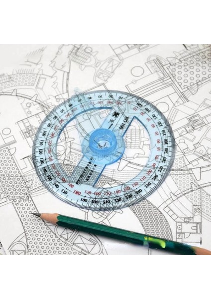 Beyaz Yeni Taşınabilir Çapı 10 cm Plastik 360 Derece Işaretçi Iletki Cetvel Açı Bulucu Salıncak Kolu Okul Ofis Malzemeleri (Yurt Dışından) indirimleri