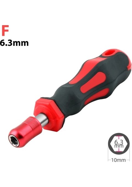 KTBI02-F 1/4 (6.35MM) Cırcırlı Tornavida Bit Tutucu Kolu Oluklu Hex Torx Phillips Bit Için Çok Fonksiyonlu Manyetik Bit Sürücü (Yurt Dışından)