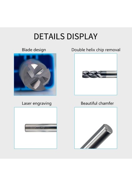 4f D3.5XD4X50L 1 Adet Tungsten Çelik Uçlu Değirmen 1MM-12MM 4 Flüt HRC50 Düz Şaft Freze Kesici Alaşım Kaplama Karbür Torna Takımları Cnc Makineleri (Yurt Dışından) indirimleri