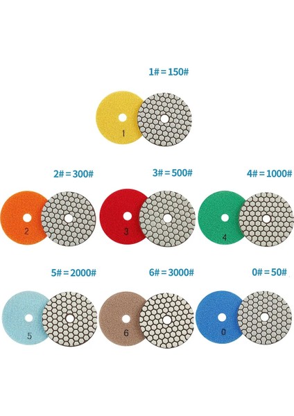 2000 1 Adet 4 "/100MM Elmas Reçine Bond Kuru Parlatma Pedi Kuru Kullanım Keskin Esnek Zımpara Diski Granit Mermer Taş Taşlama Aşındırıcı (Yurt Dışından)