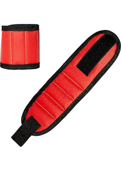 Kırmızı 3 Mıknatıs Yeni Güçlü Manyetik Bileklik Taşınabilir Alet Çantası Tutmak Için Vida Tırnak Somun Cıvata Matkap Ucu Tamir Kiti Organizatör Depolama (Yurt Dışından)