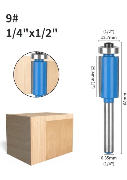 6.35X12.7X25.4 Yusun Gömme Trim Bit Yönlendirici Bit Ağaç Işleme Freze Kesicisi Ahşap Bit Yüz Sh Trimill Araçları Karbür Kesici Uç Freze (Yurt Dışından)