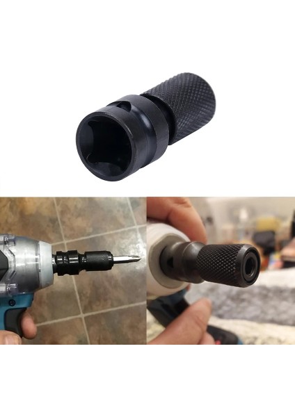 Siyah 1 Adet 1/2 Inç Kare 1/4 Inç Altıgen Cırcır Lokma Anahtar Soket Adaptörü Ingiliz Anahtarı Takımı Sürücü Dönüştürücü Darbe Aracı (Yurt Dışından)