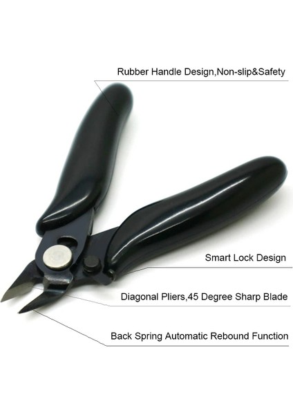 Siyah Çapraz Pense Mini Tel Gömme Kesici 3.5 Inç Mikro Çapraz Kesme Pense Teller Yalıtım Kauçuk Saplı Model Pense (Yurt Dışından) fiyatları