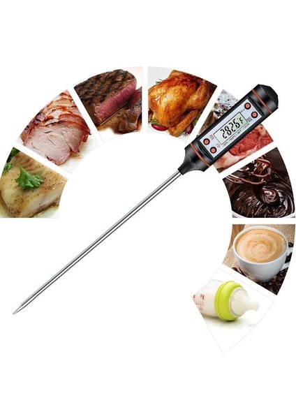 Beyaz Mutfak Yağı Termometre Iğne Gıda Termometresi Anında Okuma Et Sıcaklık Ölçer Test Cihazı Izgara Barbekü Mutfak Için Probu ile (Yurt Dışından) fırsatları