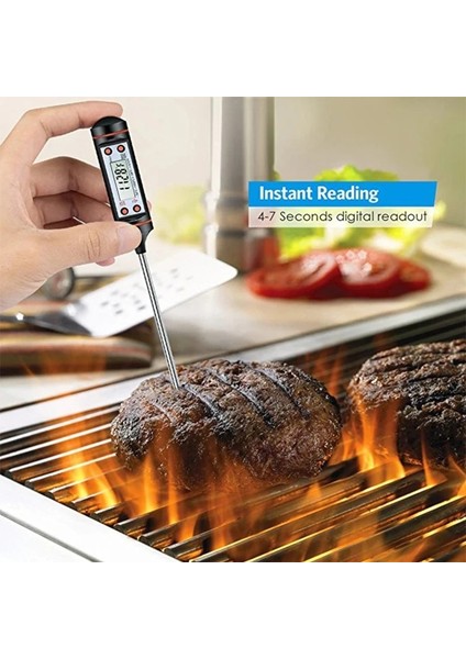 Beyaz Mutfak Yağı Termometre Iğne Gıda Termometresi Anında Okuma Et Sıcaklık Ölçer Test Cihazı Izgara Barbekü Mutfak Için Probu ile (Yurt Dışından) indirimleri