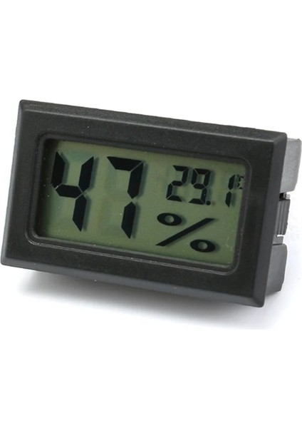 Siyah Daire Mini LCD Dijital Termometre Higrometre Probu Kuluçka Makinesi Buzdolabı Dondurucu Thermograph Sıcaklık Nem Ölçer Dedektörü (Yurt Dışından)