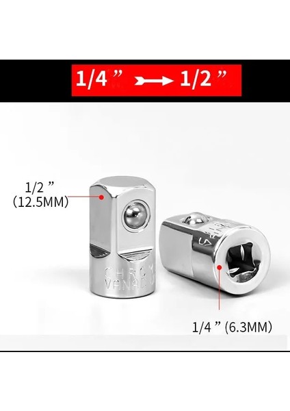 E 1/4" 3/8" 1/2" Cırcır Anahtarı Adaptörü Krom Vanadyum Çelik Kol Adaptörü Sürücü Soket Dönüştürücü Anahtar-Kol Bağlantısı Dönüştürücü (Yurt Dışından)