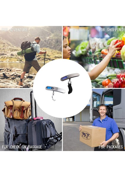 B 50 kg Taşınabilir LCD Dijital Terazi Elektronik Tartı Ağırlık Dengesi Bavul Seyahat Çantası Asılı Steelyard Kanca Balıkçı Terazisi (Yurt Dışından) fiyatları