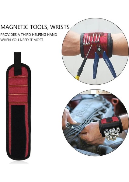Kırmızı Manyetik Bilek Desteği Bandı Güçlü Mıknatıslar ile Vidaları Tutmak Için Tırnak Bilezik Kemer Desteği Chuck Spor Kırmızı Mavi Siyah Aracı (Yurt Dışından) fiyatları