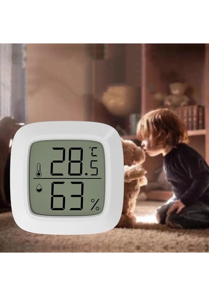 5 Adet Mini Higrometre ve Termometre LCD Dijital Ekran Kapalı Oda Higrometre Ölçer Sensörü Nem Ölçer Çift Taraflı Tutkal ile (Yurt Dışından)