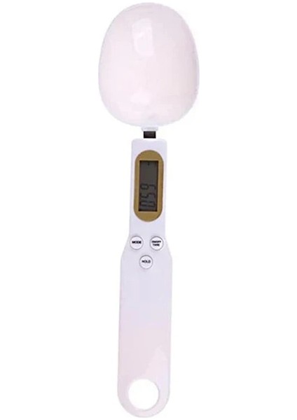 Beyaz Elektronik Mutfak Terazisi 500G 0.1g LCD Dijital Gıda Unu Dijital Kaşık Ölçeği Mini Mutfak Aracı Süt Kahve Terazisi (Yurt Dışından)